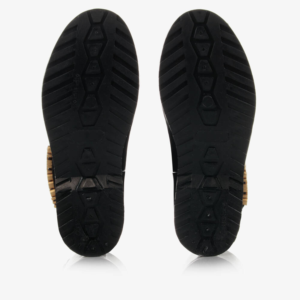 Moschino-Glossy Black Rain Boots | Childrensalon Outlet