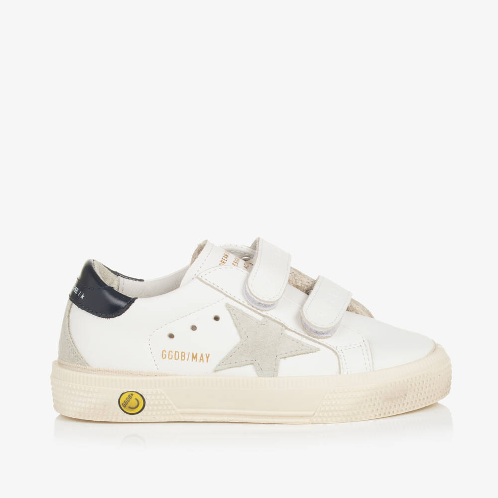 Golden Goose-Boys Luxe White Velcro Sneakers | Childrensalon Outlet