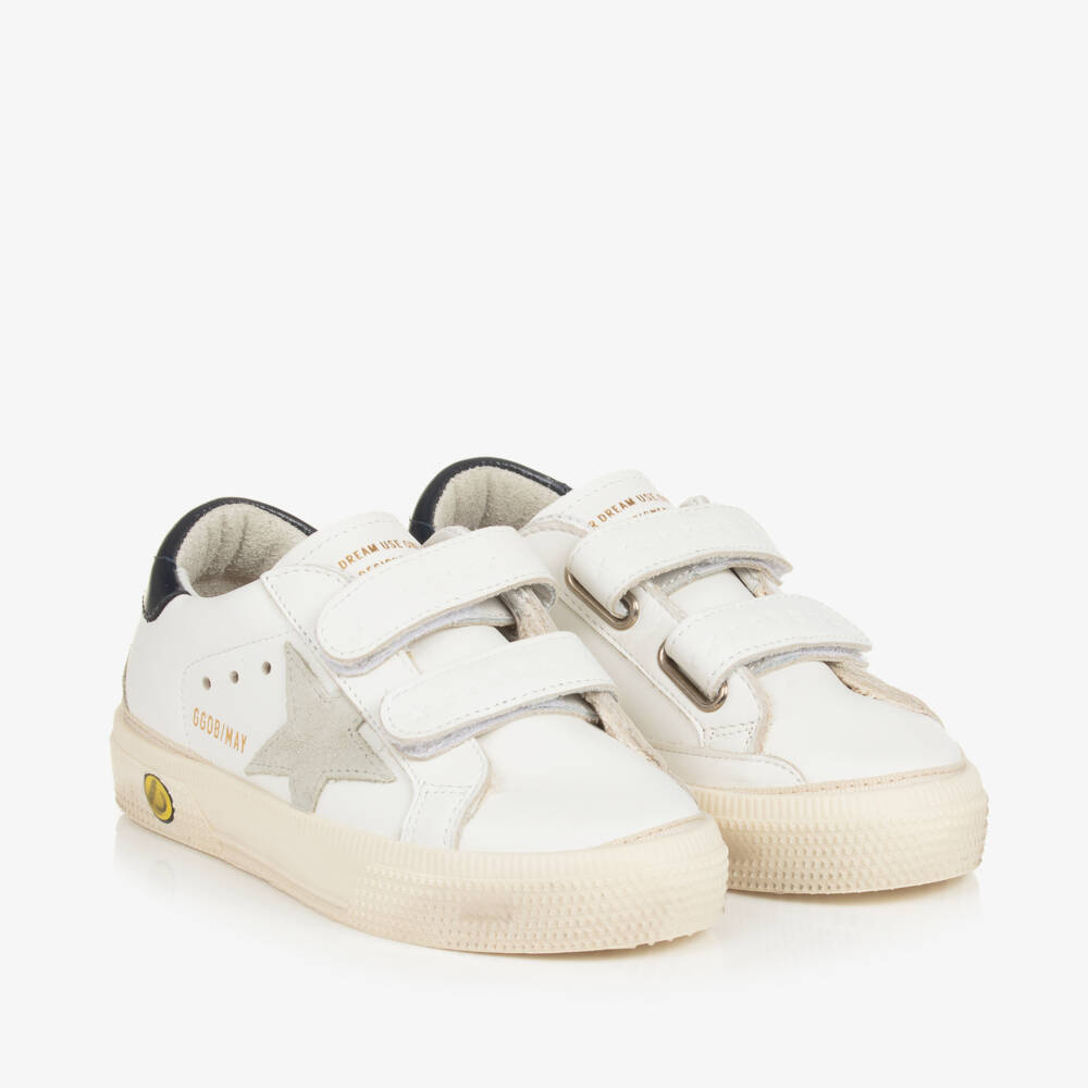 Golden Goose-Boys Luxe White Velcro Sneakers | Childrensalon Outlet
