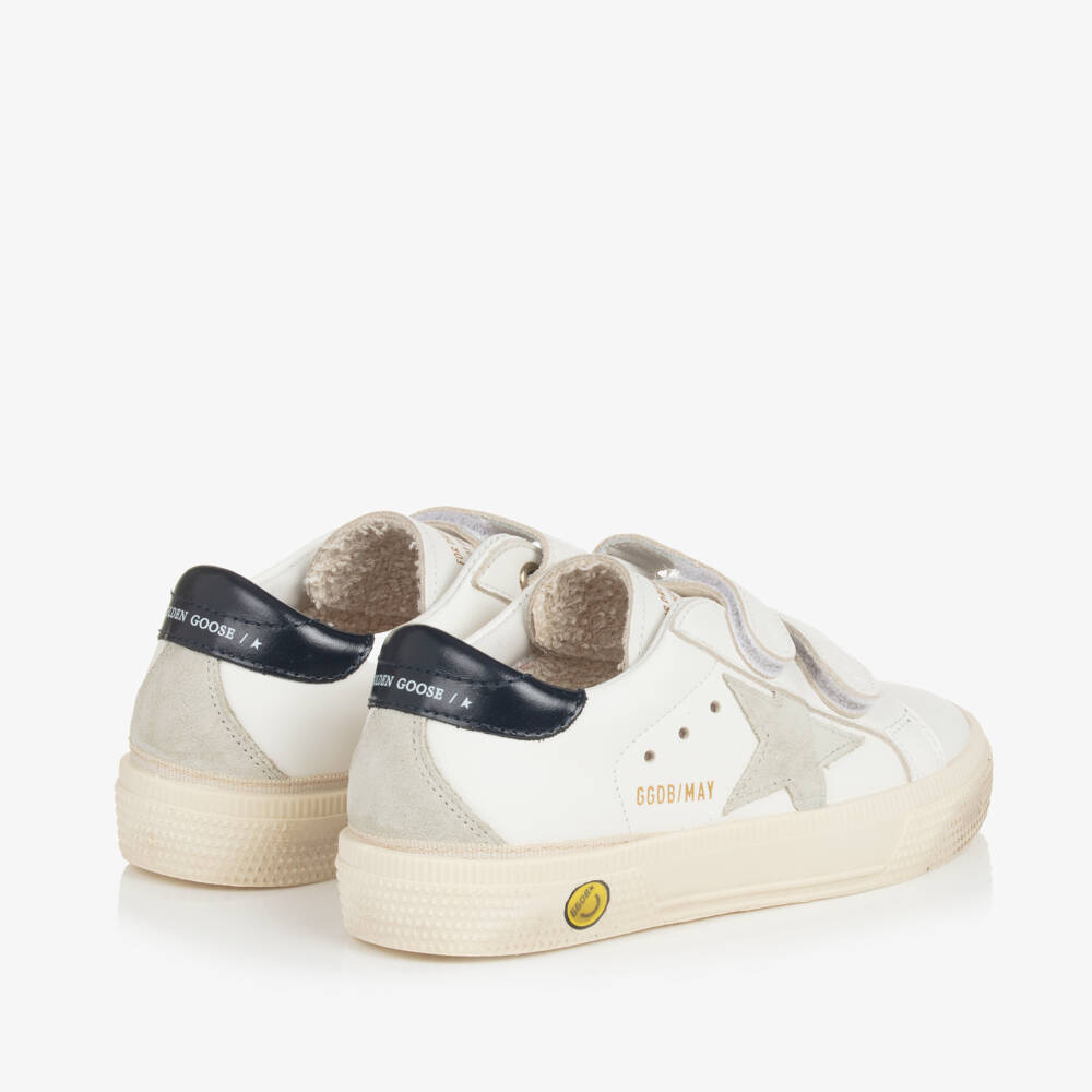 Golden Goose-Boys Luxe White Velcro Sneakers | Childrensalon Outlet