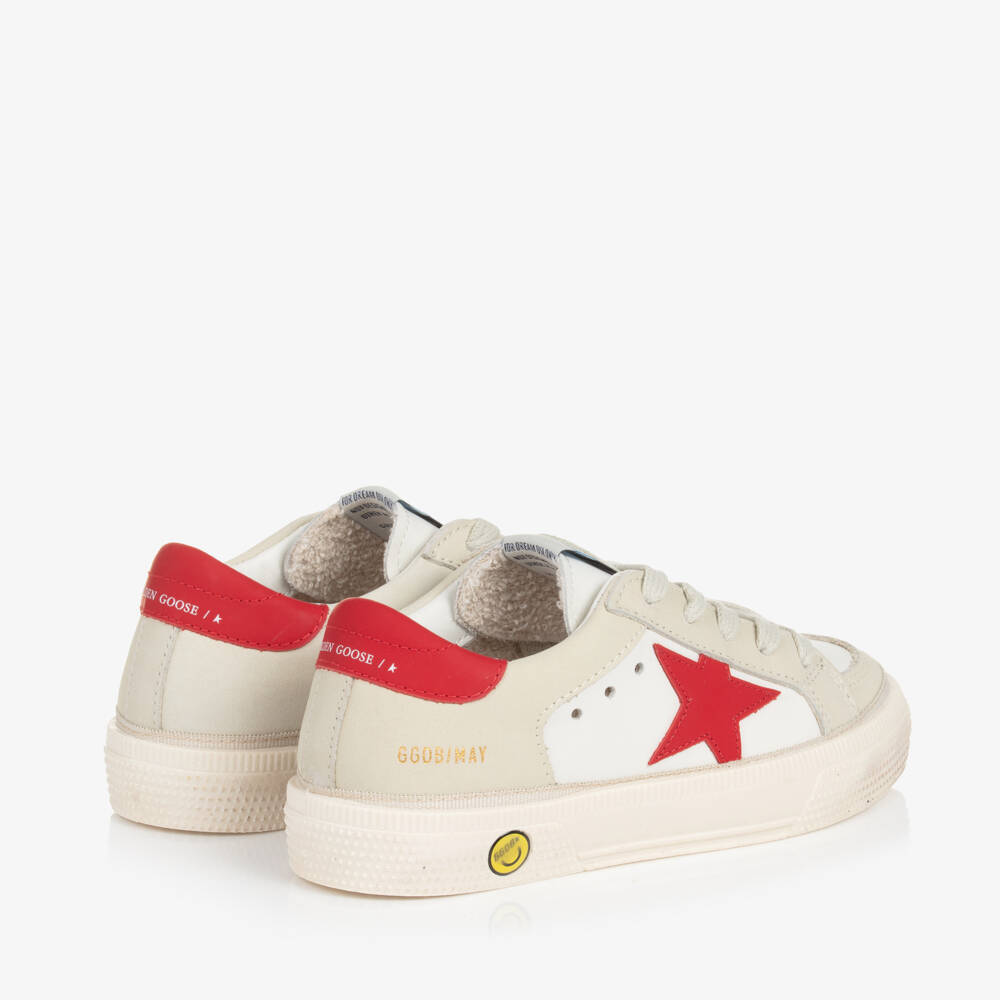 Golden Goose-Boys Red & White Leather Sneakers | Childrensalon Outlet