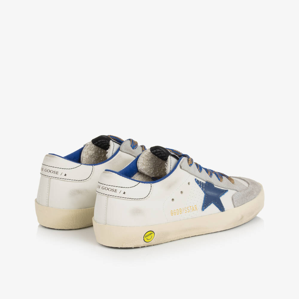 Golden Goose-Boys White Leather Super-Star Trainers | Childrensalon Outlet