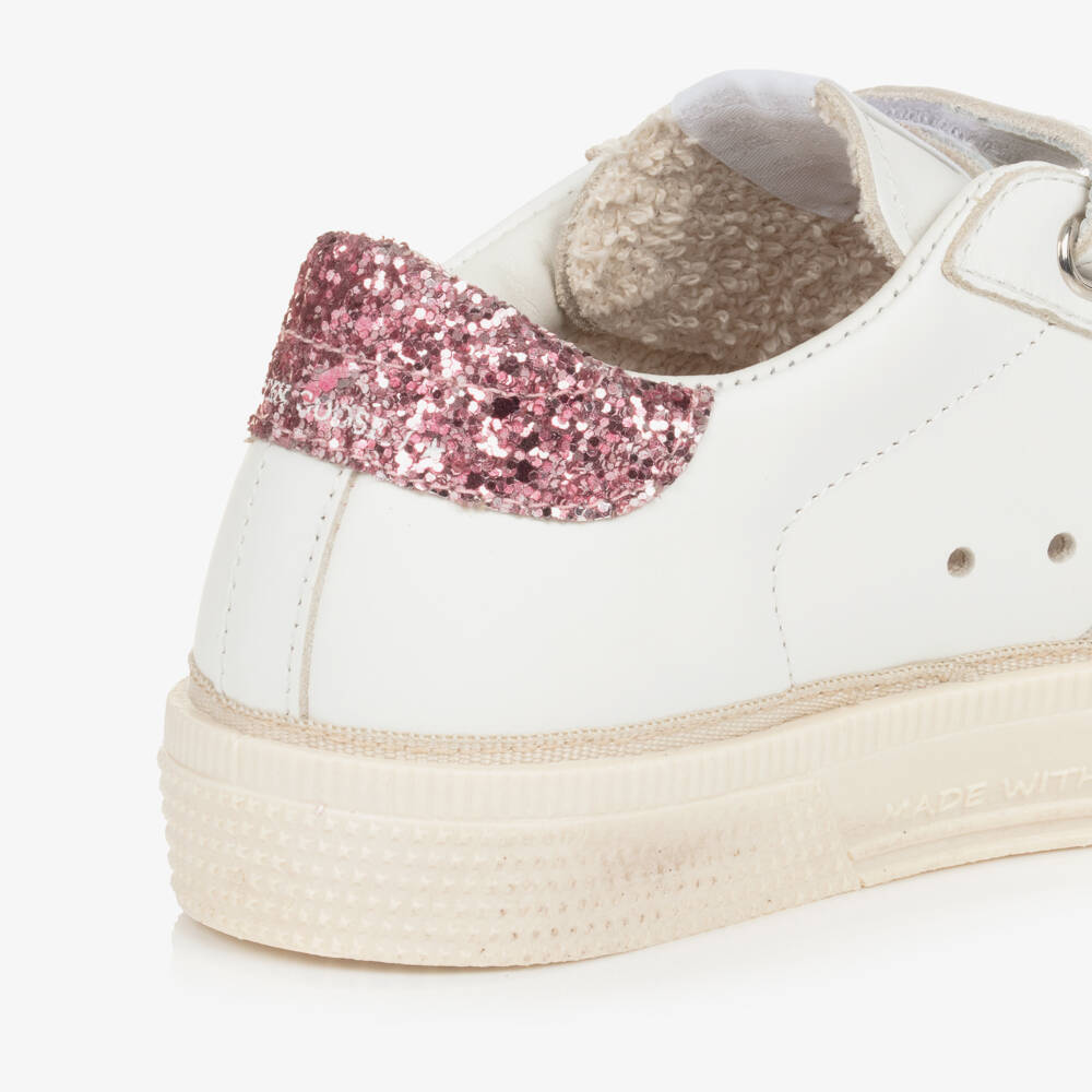 Golden Goose-Girls Shimmer & Shine Leather Sneakers | Childrensalon Outlet