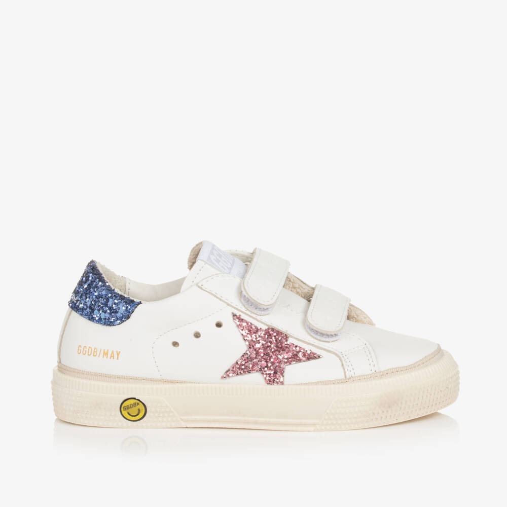 Golden Goose-Girls Shimmer & Shine Leather Sneakers | Childrensalon Outlet