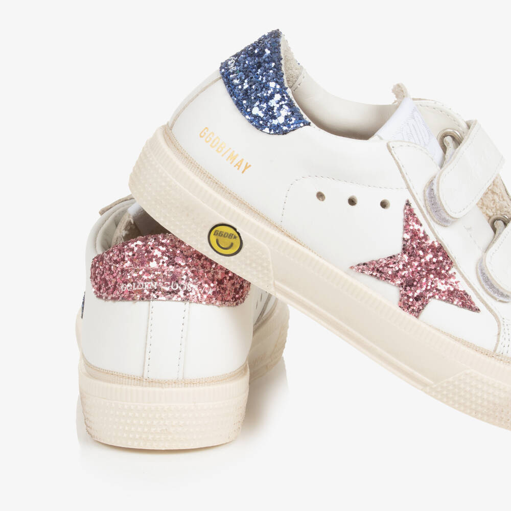Golden Goose-Girls Shimmer & Shine Leather Sneakers | Childrensalon Outlet