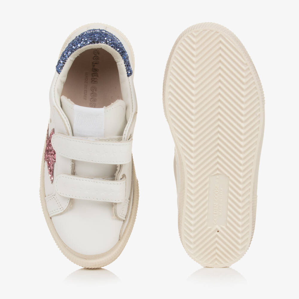 Golden Goose-Girls Shimmer & Shine Leather Sneakers | Childrensalon Outlet