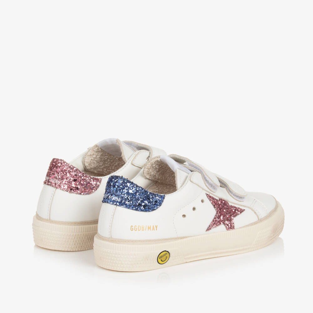 Golden Goose-Girls Shimmer & Shine Leather Sneakers | Childrensalon Outlet