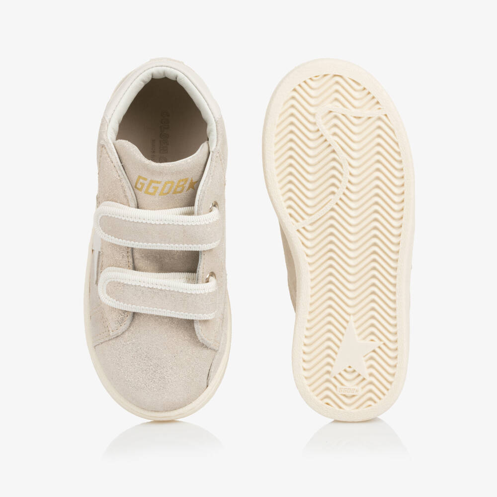 Golden Goose-Girls Shimmery Gold June Ball Star High-Top Trainers | Childrensalon Outlet