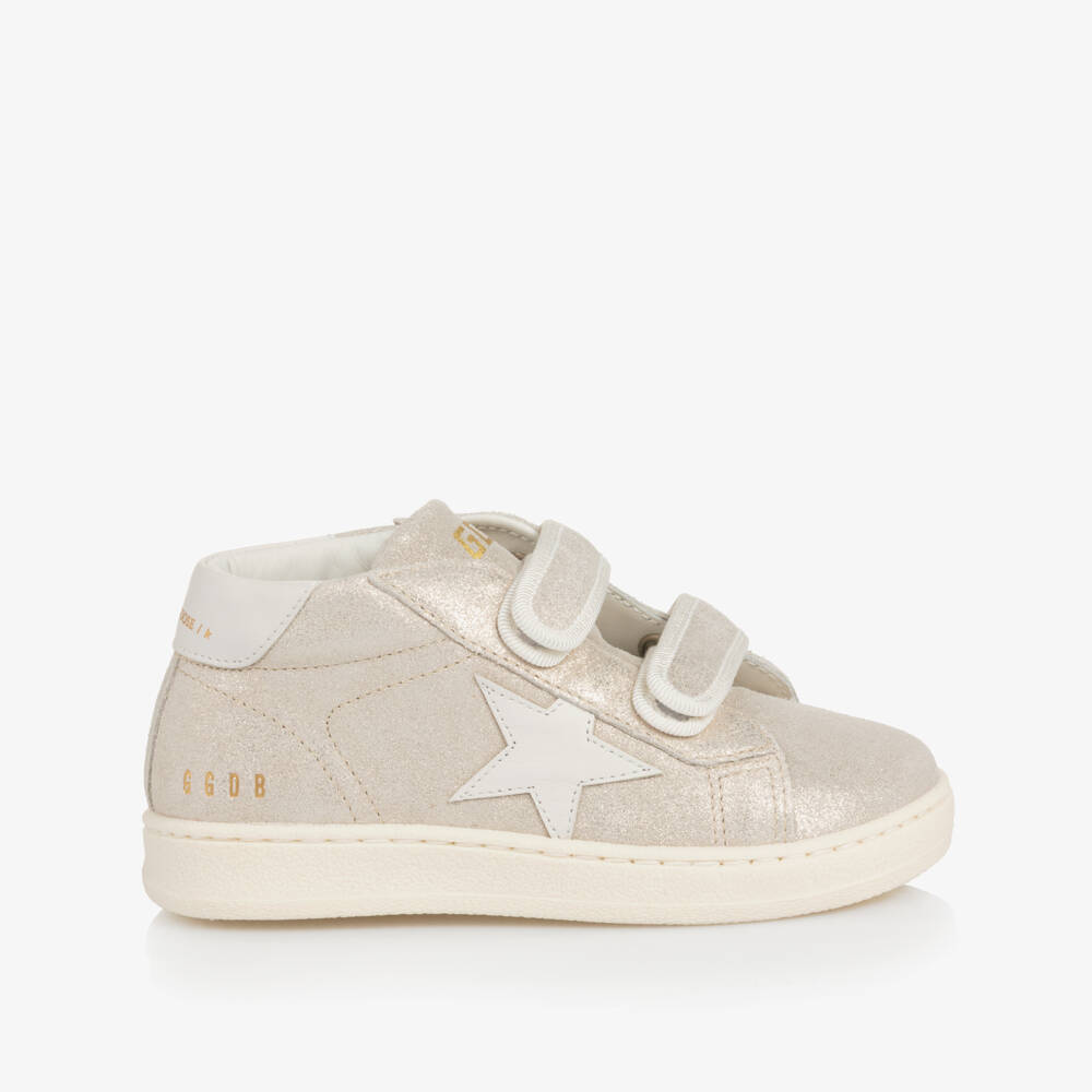 Golden Goose-Girls Shimmery Gold June Ball Star High-Top Trainers | Childrensalon Outlet