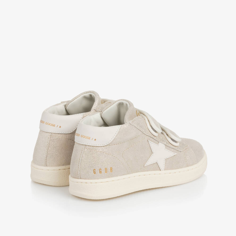 Golden Goose-Girls Shimmery Gold June Ball Star High-Top Trainers | Childrensalon Outlet