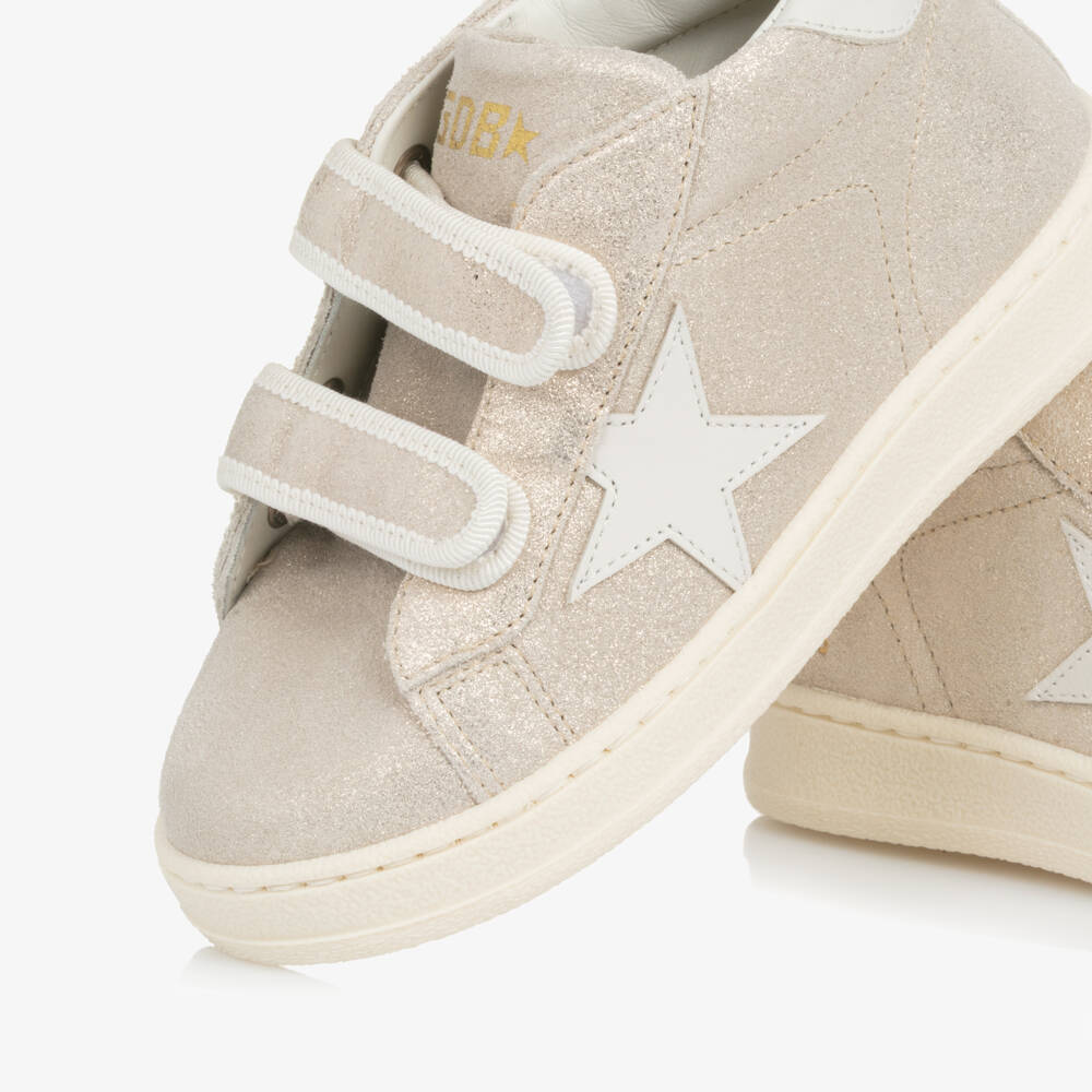 Golden Goose-Girls Shimmery Gold June Ball Star High-Top Trainers | Childrensalon Outlet
