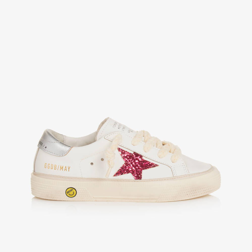 Golden Goose-Girls White Leather May Trainers | Childrensalon Outlet