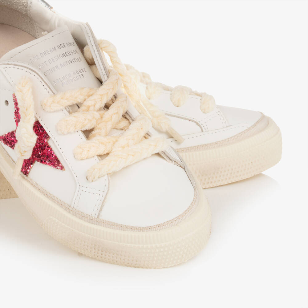 Golden Goose-Girls White Leather May Trainers | Childrensalon Outlet