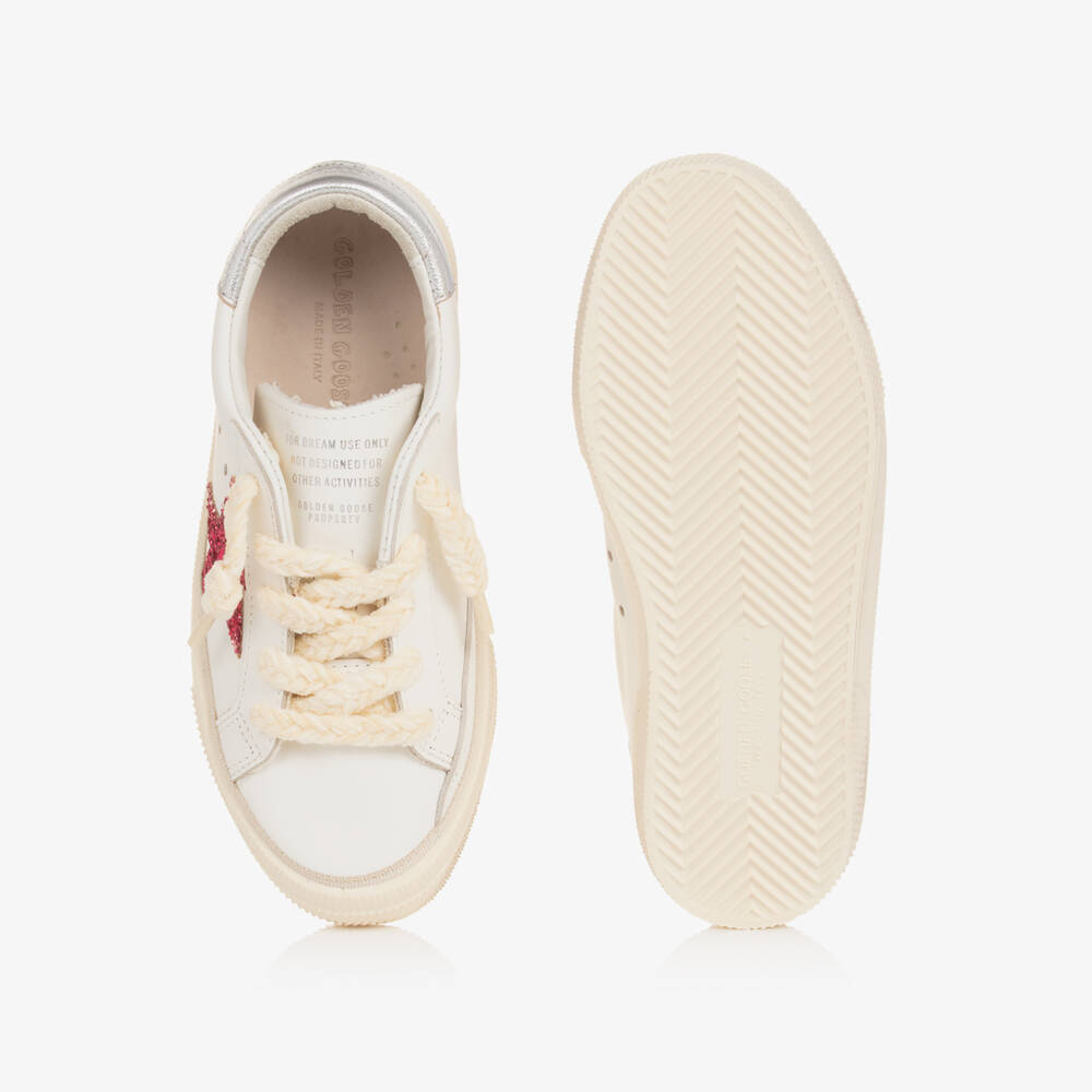 Golden Goose-Girls White Leather May Trainers | Childrensalon Outlet