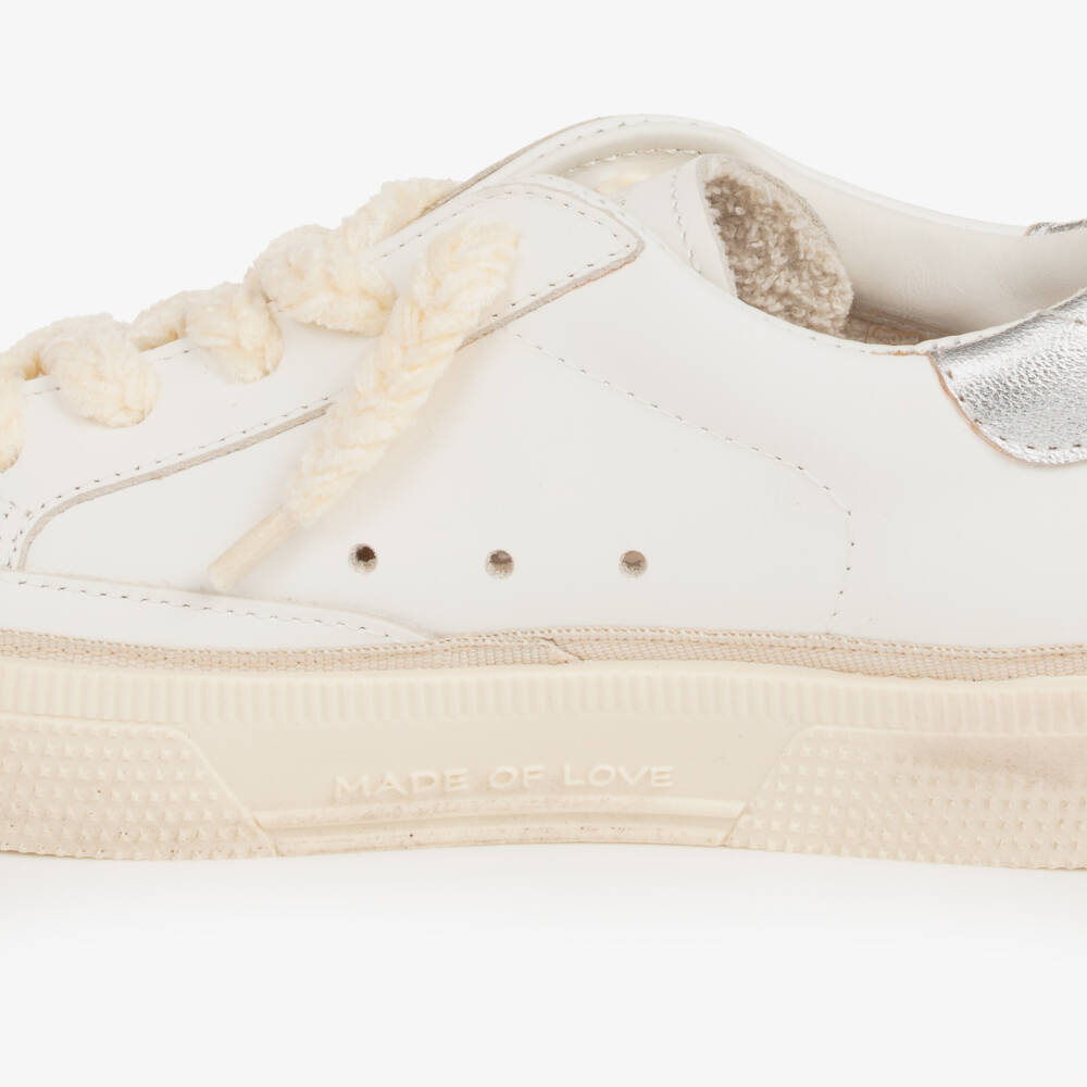 Golden Goose-Girls White Leather May Trainers | Childrensalon Outlet