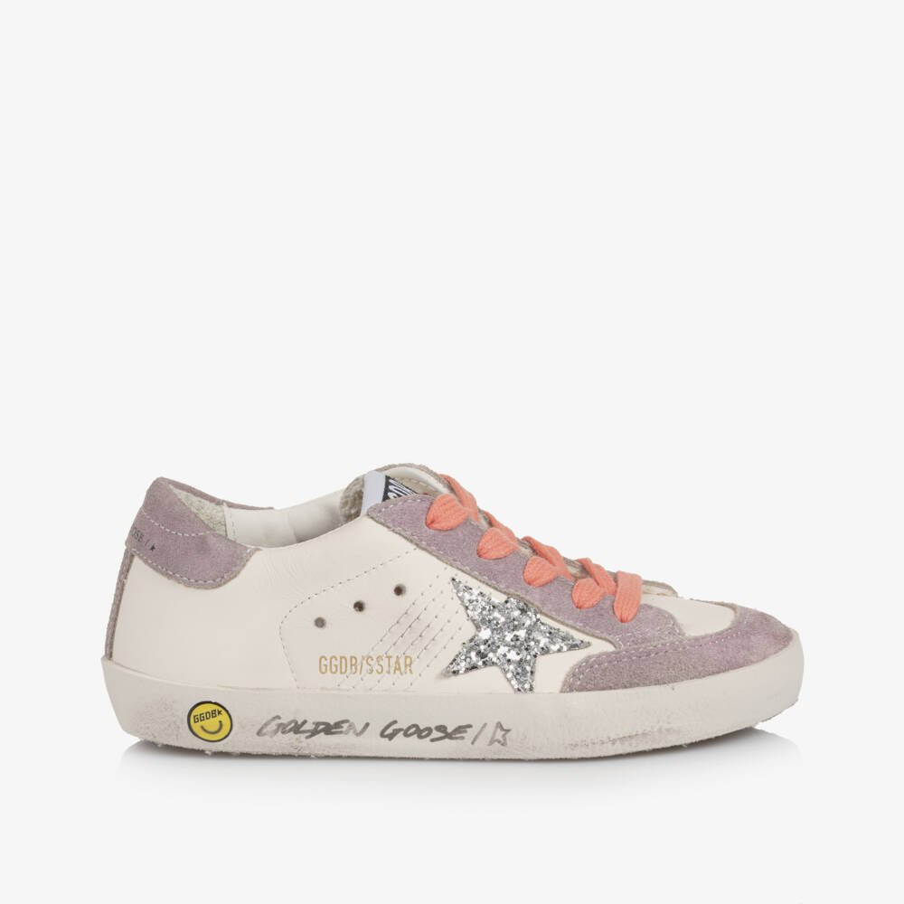 Golden Goose-Girls White Leather Super-Star Penstar Trainers | Childrensalon Outlet