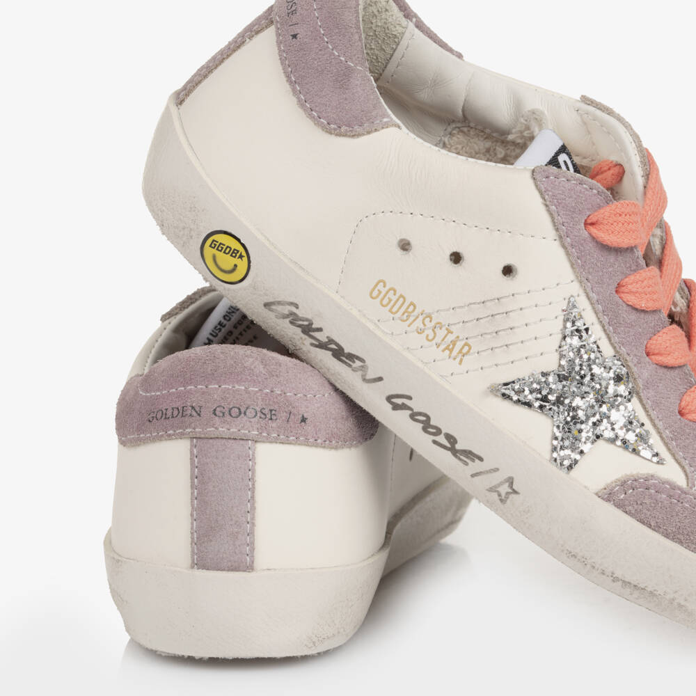 Golden Goose-Girls White Leather Super-Star Penstar Trainers | Childrensalon Outlet