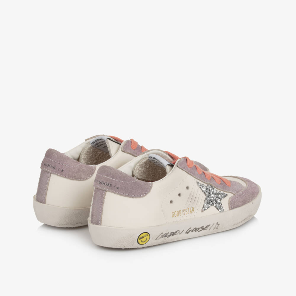 Golden Goose-Girls White Leather Super-Star Penstar Trainers | Childrensalon Outlet