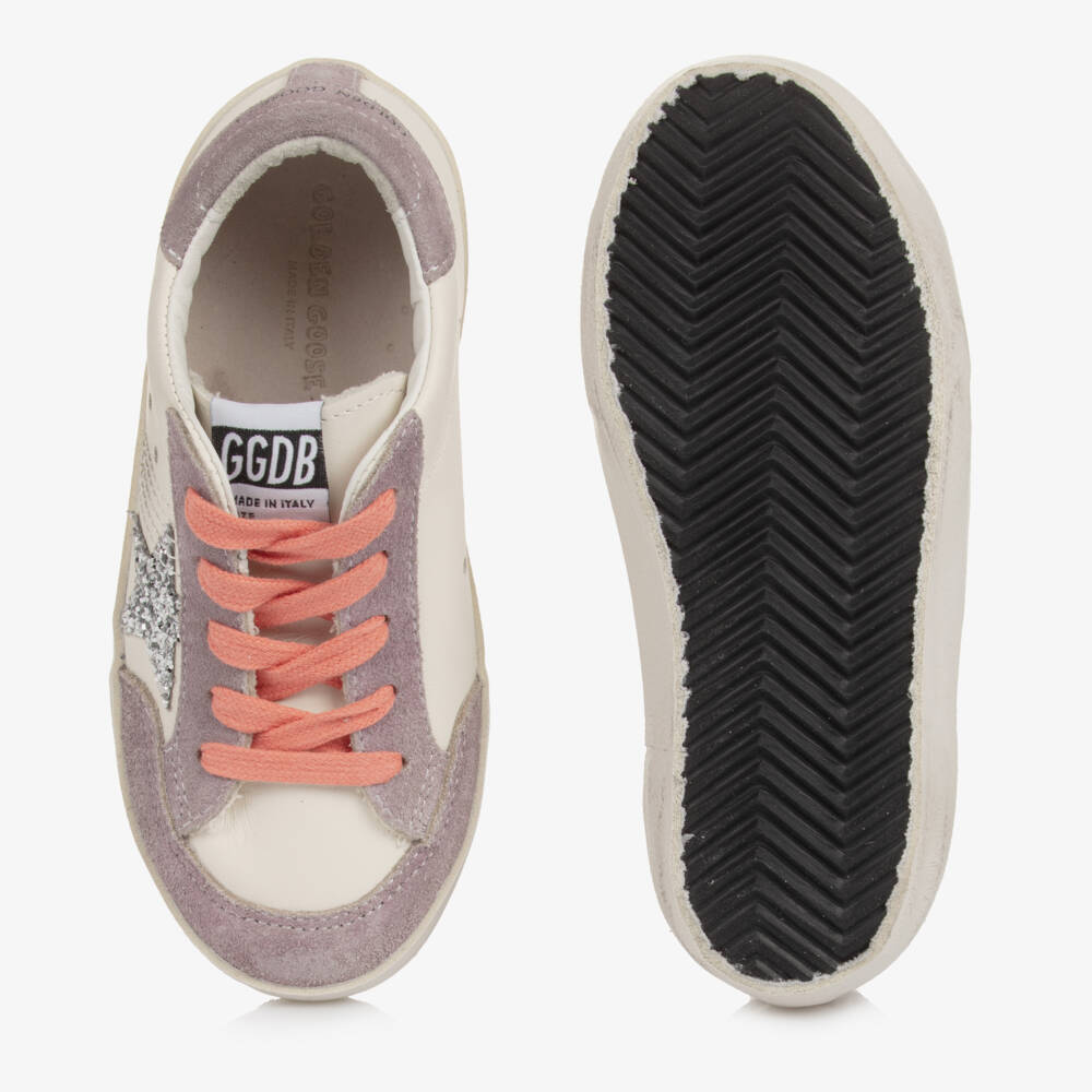 Golden Goose-Girls White Leather Super-Star Penstar Trainers | Childrensalon Outlet