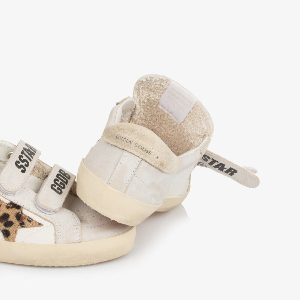 Golden Goose-Girls White & Pale Grey Leather Old School Trainers | Childrensalon Outlet