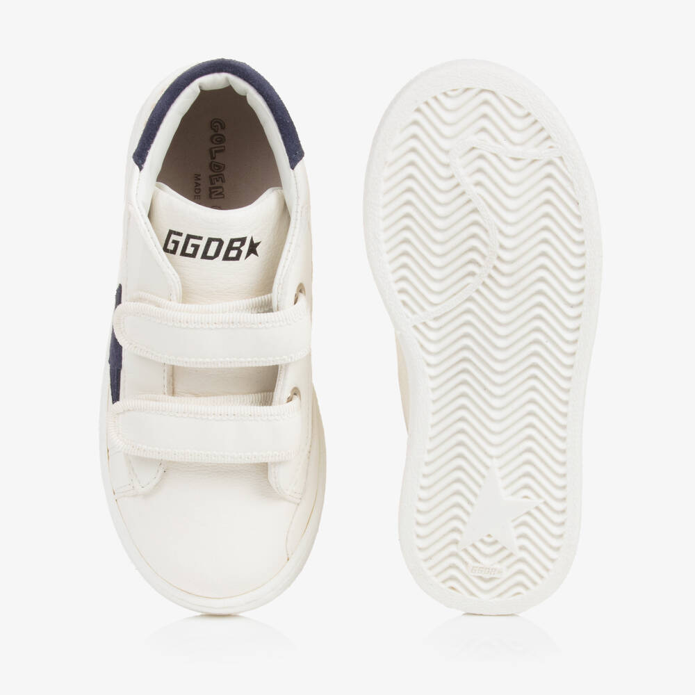 Golden Goose-حذاء رياضي جلدي أبيض بنجمة | Childrensalon Outlet