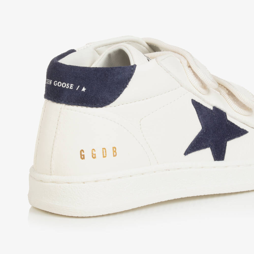 Golden Goose-حذاء رياضي جلدي أبيض بنجمة | Childrensalon Outlet