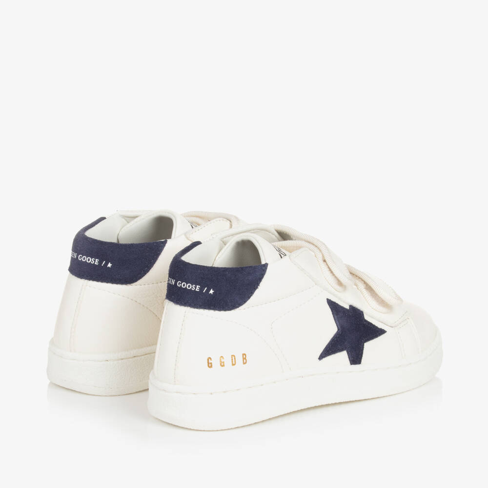 Golden Goose-حذاء رياضي جلدي أبيض بنجمة | Childrensalon Outlet