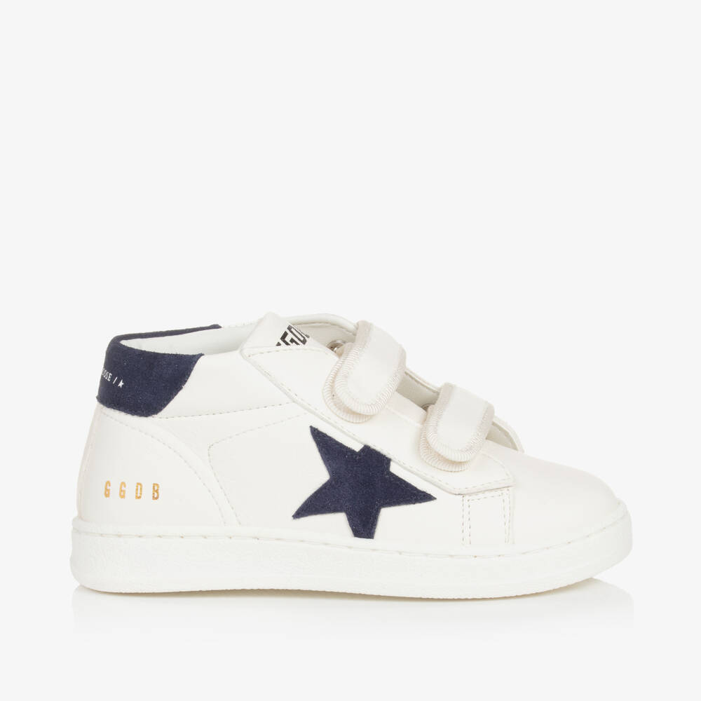 Golden Goose-حذاء رياضي جلدي أبيض بنجمة | Childrensalon Outlet