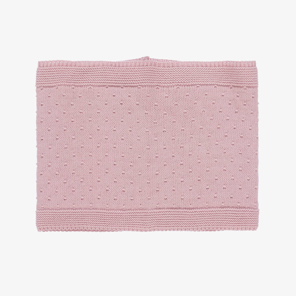 Gorros Navarro-Baby Girls Pink Knitted Hat & Snood Set | Childrensalon Outlet