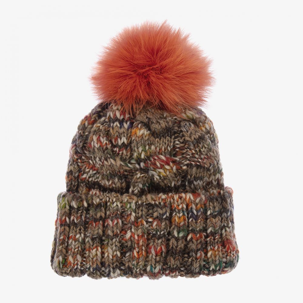 Gorros Navarro-قبعة وسنود مزيج صوف محبوك لون بيج | Childrensalon Outlet