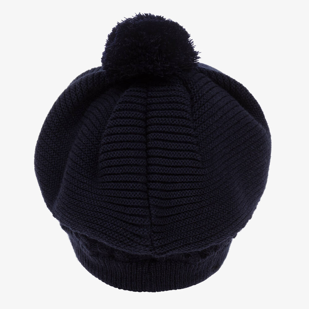 غوروس نافارو-طقم قبعة بيريه وسنود أكريليك محبوك لون كحلي | Childrensalon Outlet