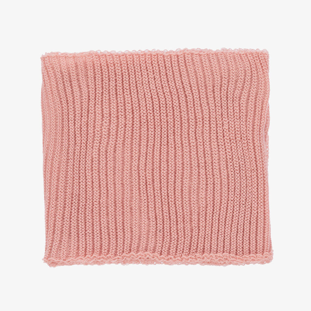 Gorros Navarro-Girls Pink Knitted Beret & Snood Set | Childrensalon Outlet