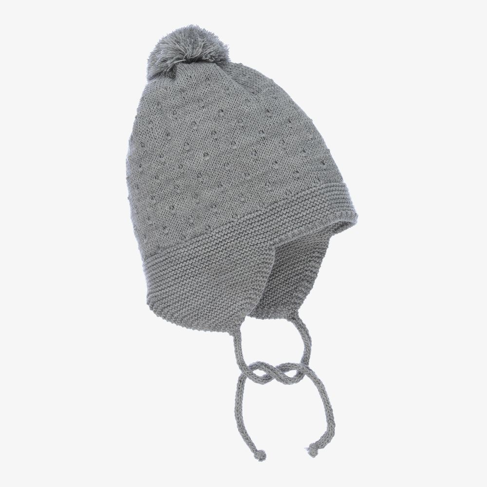 Gorros Navarro-Grey Knitted Hat & Snood Set | Childrensalon Outlet
