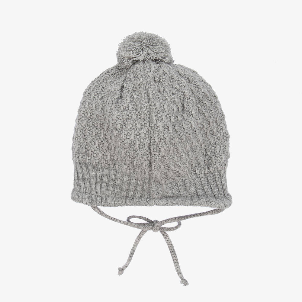 Gorros Navarro-Grey Knitted Hat & Snood Set | Childrensalon Outlet
