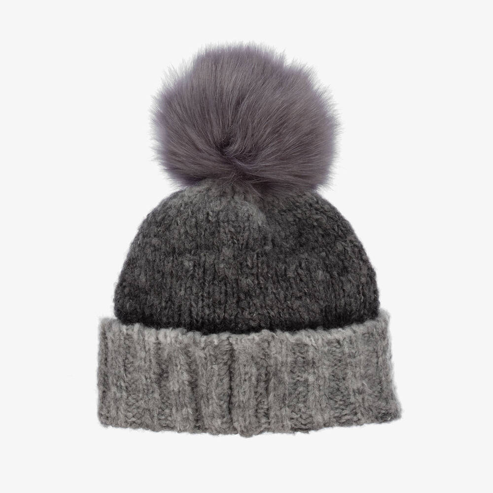 Gorros Navarro-Grey Ombré Wool Hat & Snood Set | Childrensalon Outlet