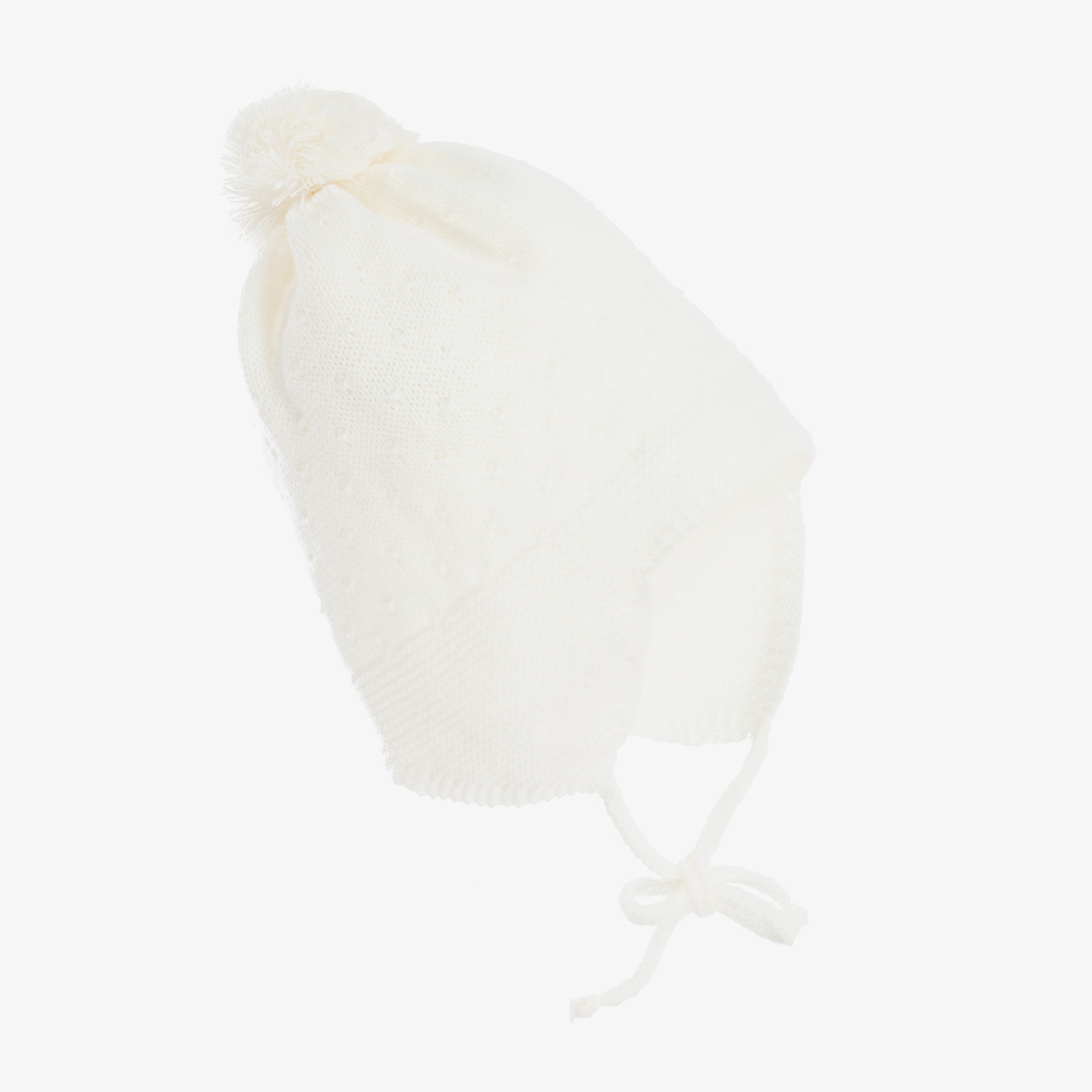 Gorros Navarro-Ivory Knitted Hat & Snood Set | Childrensalon Outlet