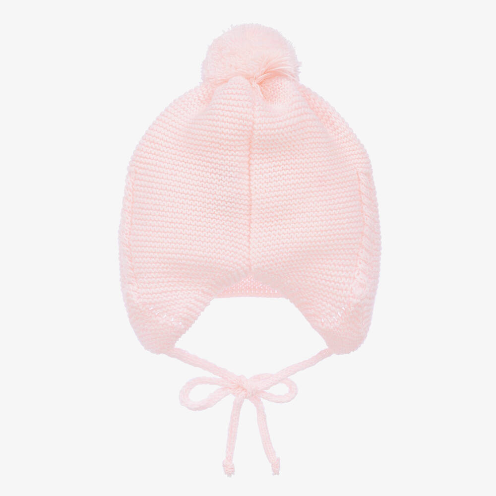 Gorros Navarro-قبعة بوم- بوم أكريليك محبوك لون زهري للمولودات | Childrensalon Outlet