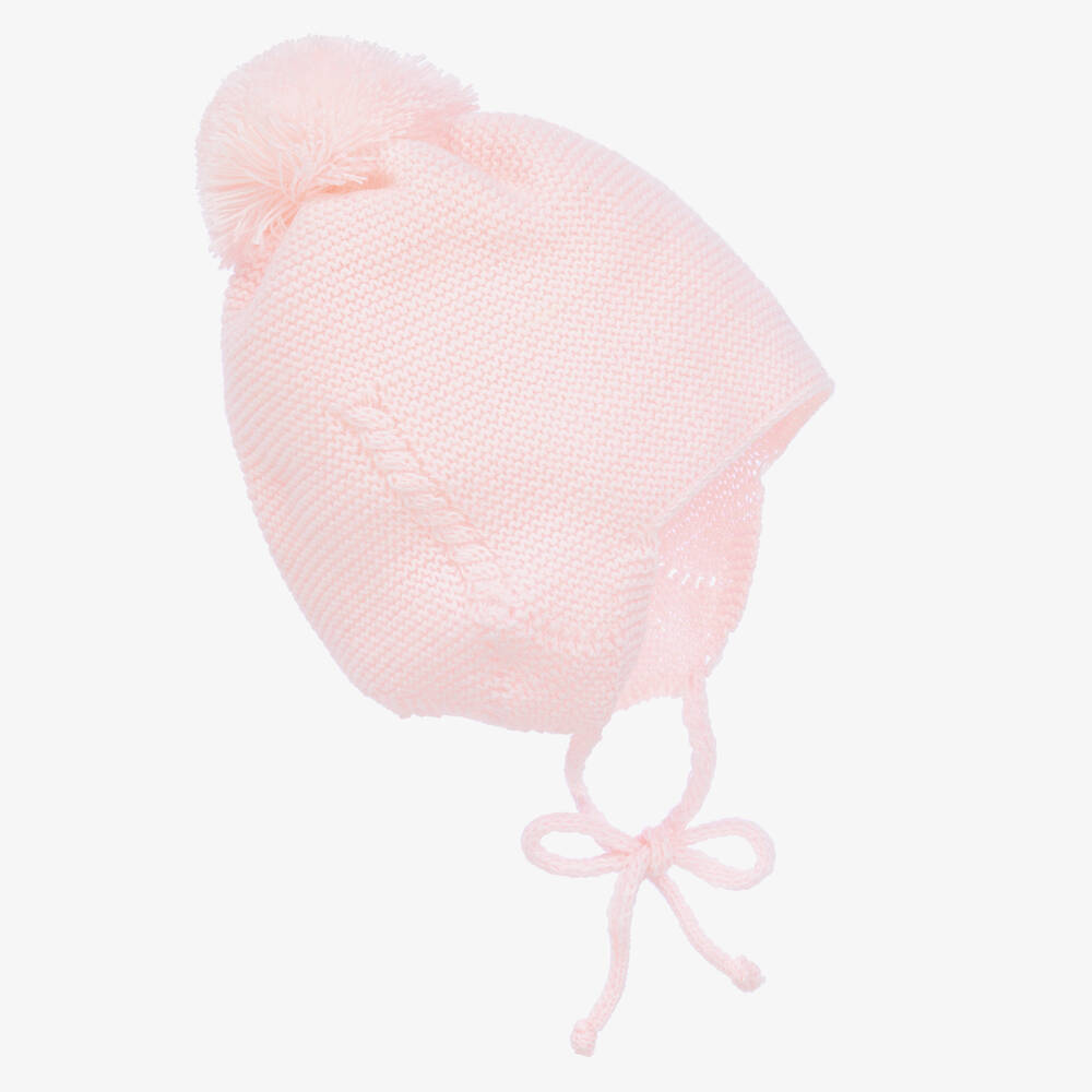 Gorros Navarro - Розовая вязаная шапка с помпоном | Childrensalon