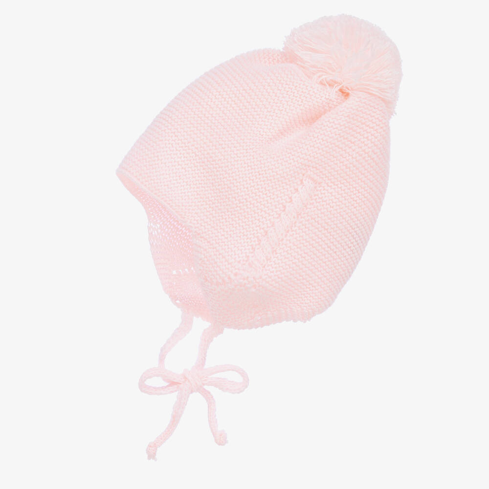 Gorros Navarro-قبعة بوم- بوم أكريليك محبوك لون زهري للمولودات | Childrensalon Outlet