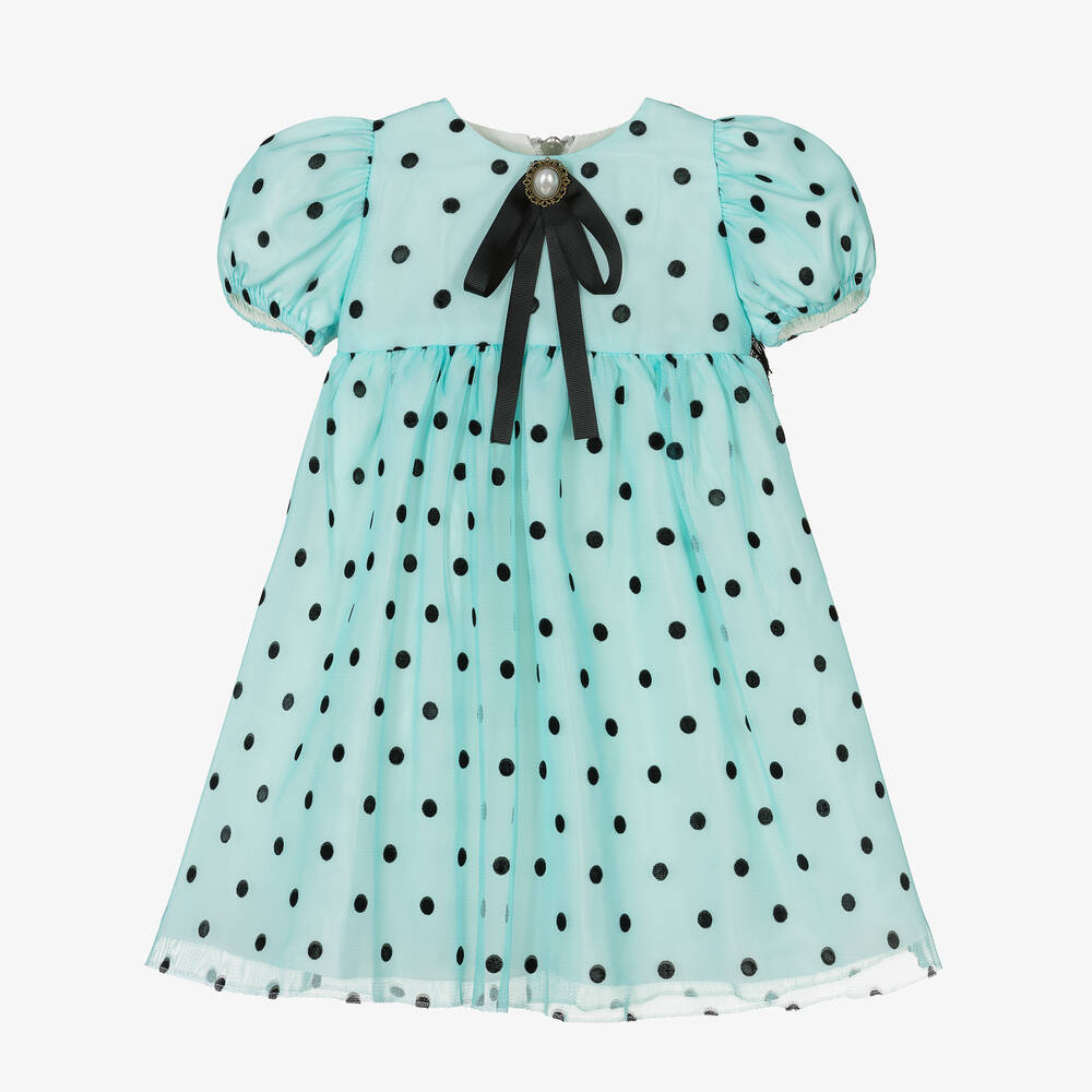 Graci - Robe bleue à pois Bébé | Childrensalon