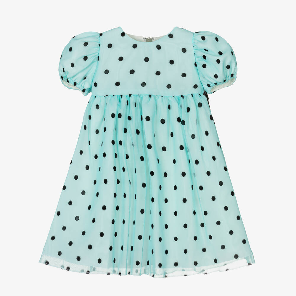 Graci-Голубое платье в горошек для малышек | Childrensalon Outlet