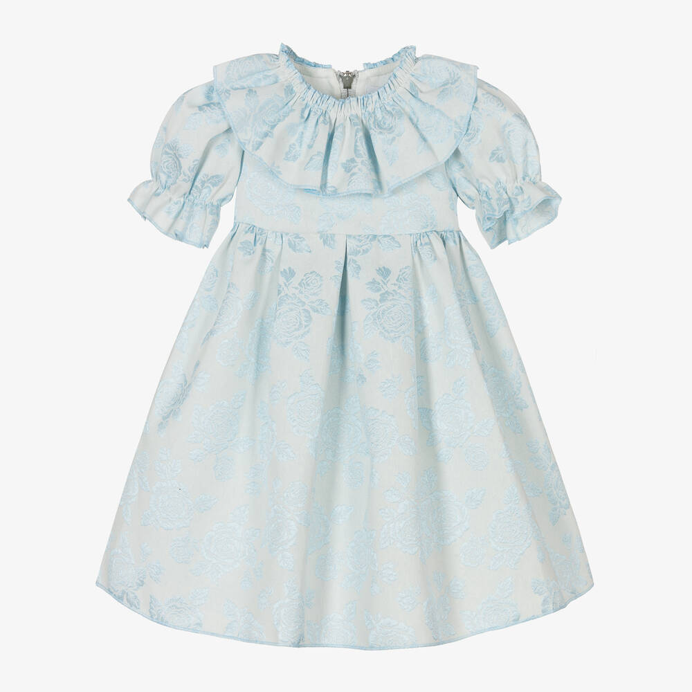 Graci-Голубое платье с цветами для малышек | Childrensalon Outlet