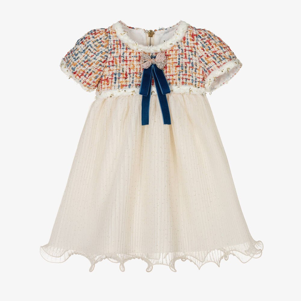 Graci - Кремовое платье из букле для малышек | Childrensalon