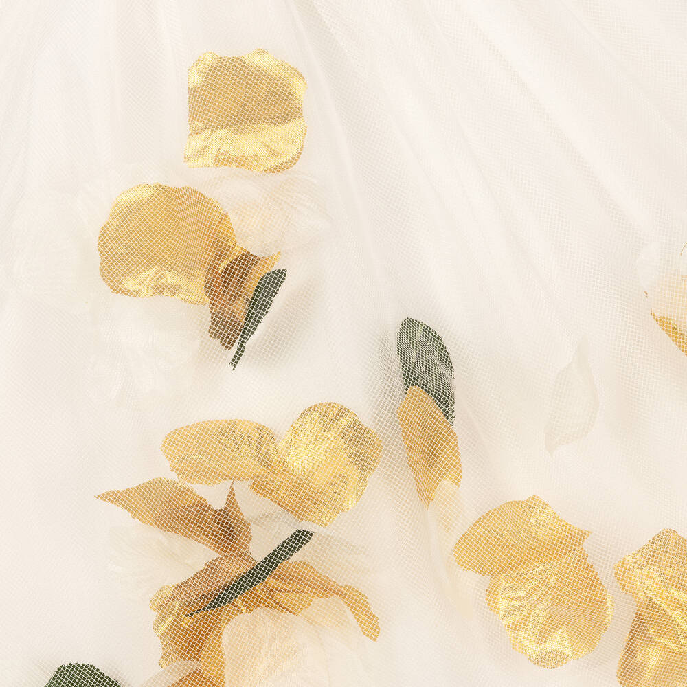 Graci-فستان أطفال بناتي قطن فوال وتول لون عاجي | Childrensalon Outlet