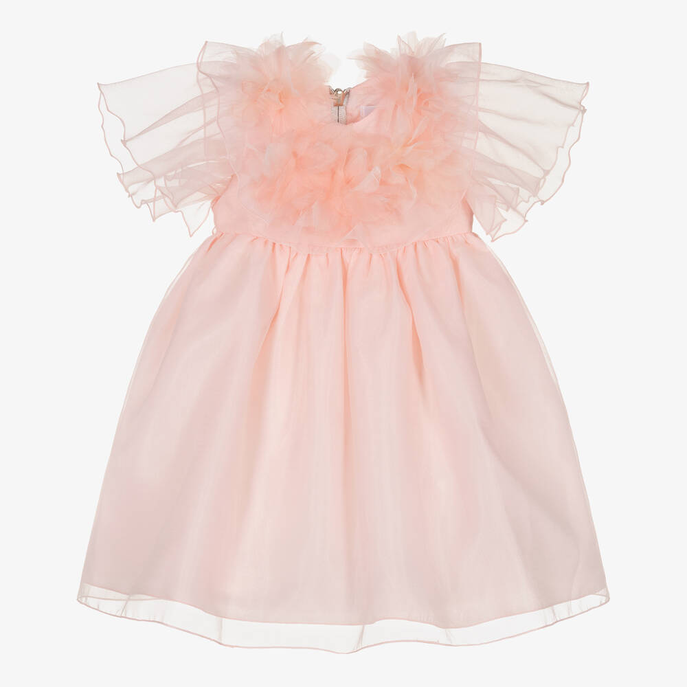 Graci - Baby Girls Pink Organza Dress | Childrensalon