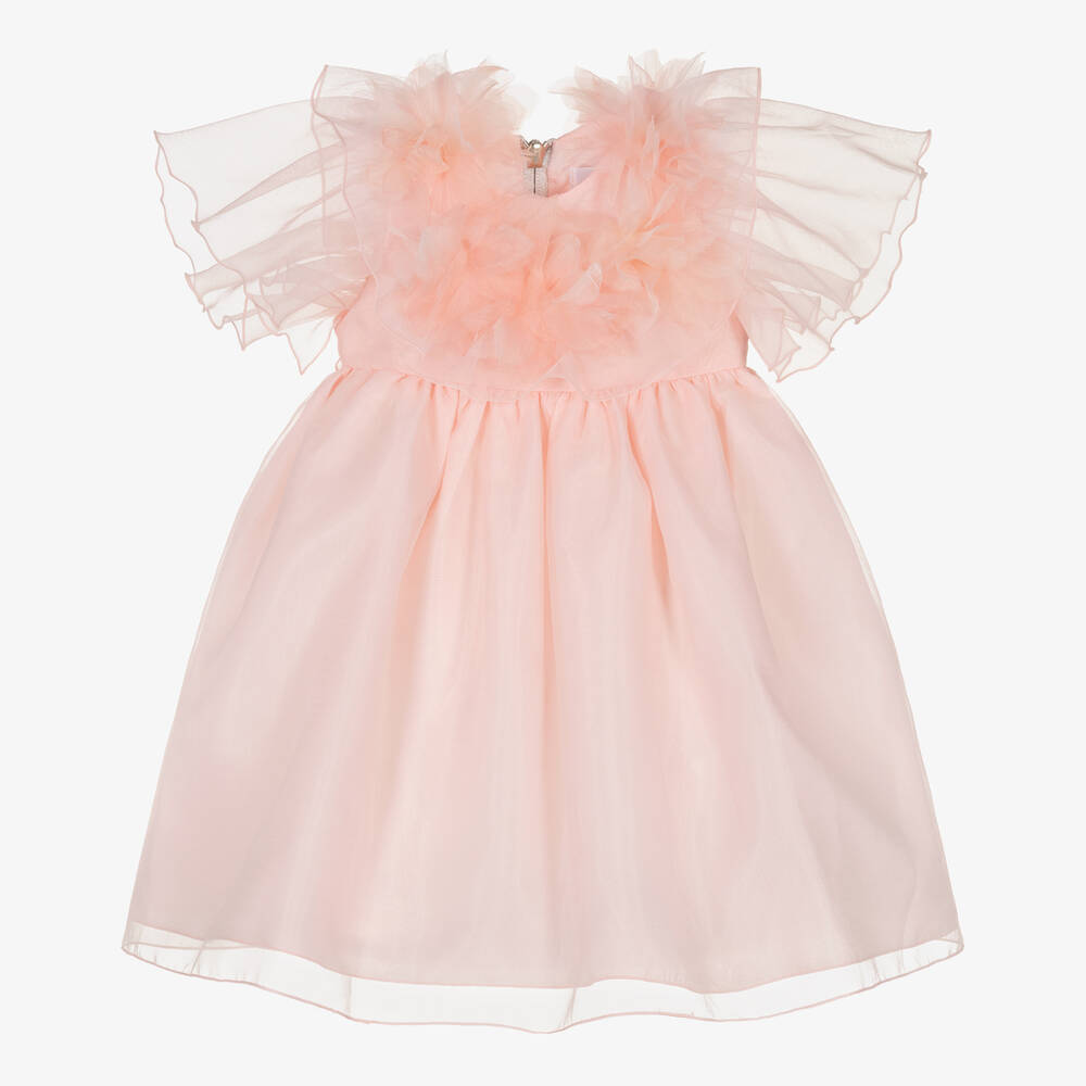 Graci - Robe rose en organza bébé fille | Childrensalon