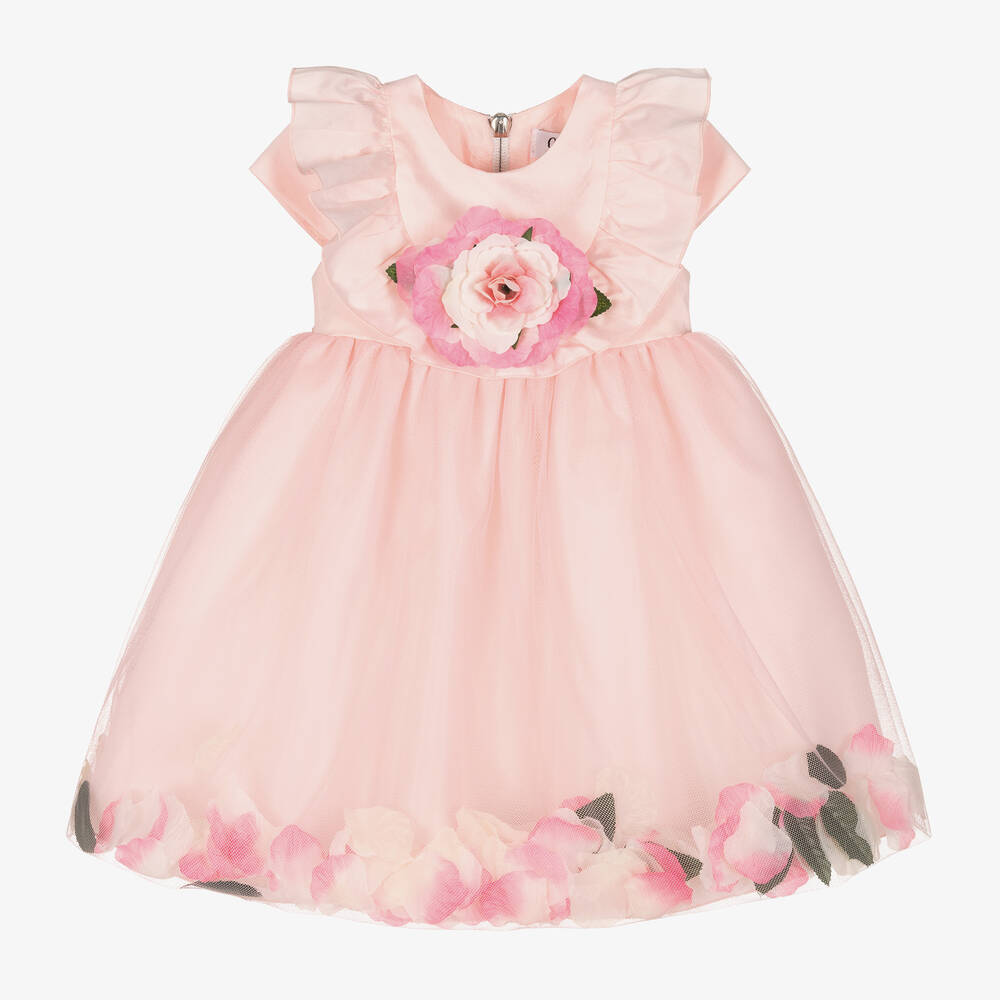 Graci - Robe rose à pétales bébé fille | Childrensalon