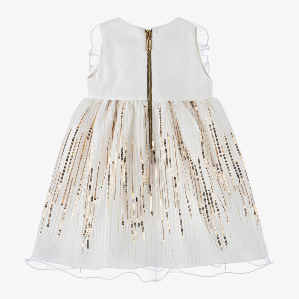 White and gold sequin dress cheap