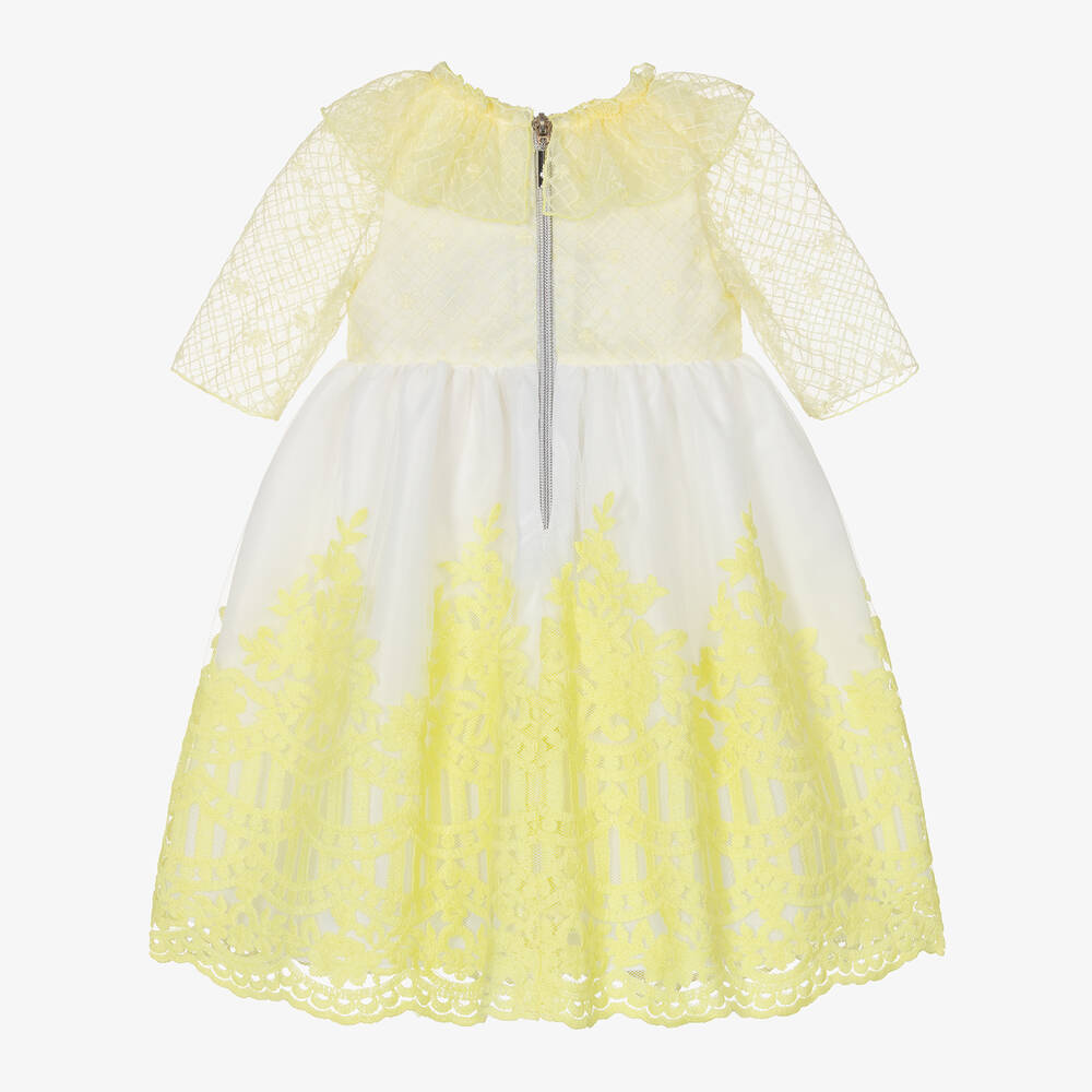 Graci-Baby Girls Yellow Lace & Tulle Dress | Childrensalon Outlet