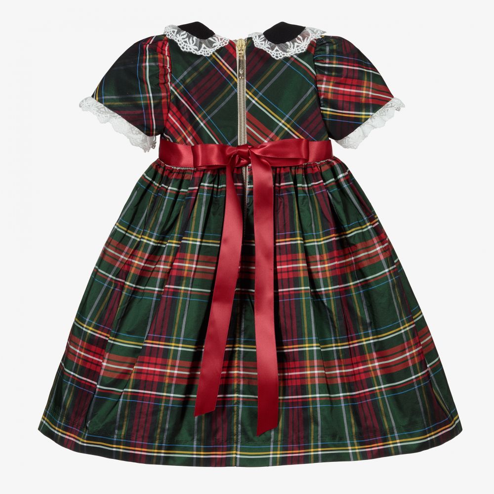 Graci Baby Red Green Taffeta Dress Childrensalon Outlet